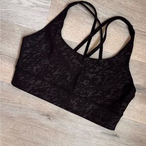 Lululemon Athletica Black Patterned Sports Bra